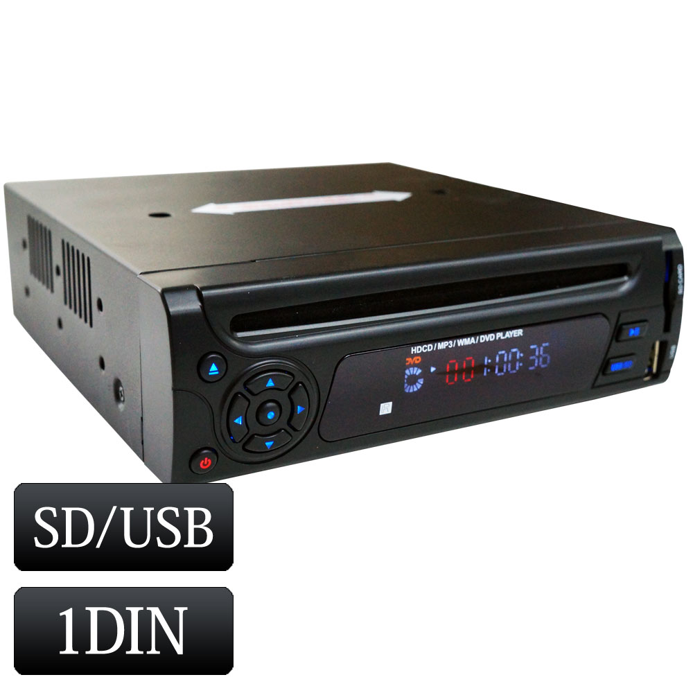1DIN DVDv[[ ԍڗp 12V 24V J[I[fBI CPRMΉ USB SD DVD CD DIVX     [658D]