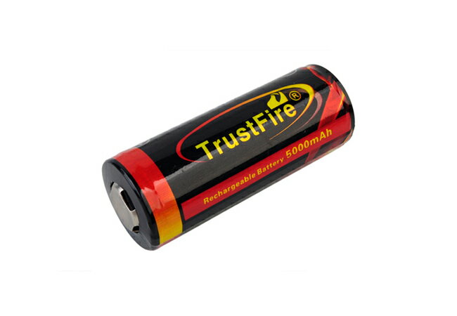 TrustFire社製 保護回路付き <strong>26650</strong> <strong>リチウムイオン電池</strong> 3.7v 5000mAh 1本 PSEマーク有