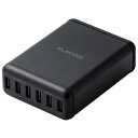 ELECOM(エレコム) スマートフォン・タブレット用AC充電器 USB-A6ポート(おまかせ充電) 電源ケーブル1.5m ブラック MPA-ACD03BK MPAACD03BK