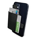 ELECOM(エレコム) カードポケット ソフトレザー 磁気吸着 MAGKEEP iPhone12シリーズ対応 カード2枚収納 ブラック AMS-BP02BK AMSBP02BK