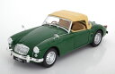 Tripple 9 1:18 1959年モデル MGA MKI クローズドソフトトップ グリーン1959 MGA MKI Twin Cam closed soft top & Dunlop peg drive wheels. Diecast model with opening front doors