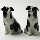【アウトレット】BorderCollieのフィギアセット ボーダーコリー イギリス Quail Ceramics 動物 置物 オブジェ インテリア 磁器製 犬好..