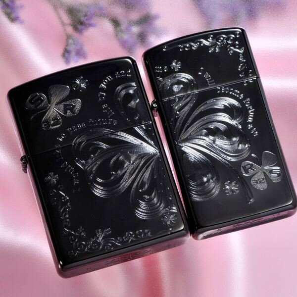 【名入れ専門】【名入れ プレゼント】【ブラックペアZIPPO】カップルペアzippoセット…...:e-angel:10004728