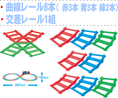 拡張パーツ8の字になるレールセット （曲線レール8本 交差レール1組）7278楽天企画とは別にP2〜P10倍！(7/18 23:59まで 24時間限定)