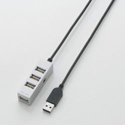 エレコム USB2.0対応 4ポートUSBハブ/セルフ・バスパワー/シルバー(U2H-AP001SSV) メーカー在庫品