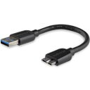 StarTech.com USBケーブル/A - Micro-B/15cm/USB 3.0/5Gbps/オス・オス/BK(USB3AUB15CMS) 目安在庫=○