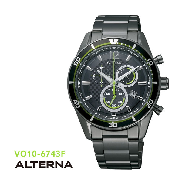 【メール便不可】【送料無料♪♪】CITIZEN シチズン　ALTERNA オルタナ エコドライブ　クロノグラフ　VO10-6743F【楽ギフ_包装】【楽ギフ_のし宛書】◆kobo touch予約&楽天市場でお買い物でP5倍！7/17 9:59まで！