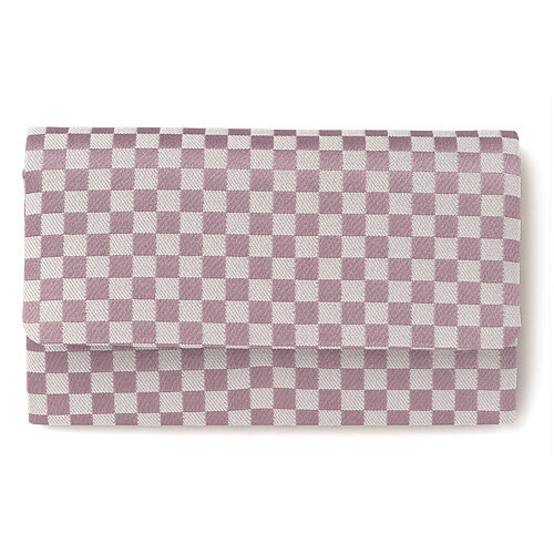 数珠袋(念珠入れ) 市松模様 紫色 縦9.5cm×横16cm