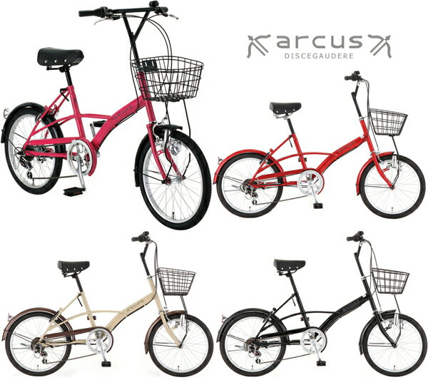 arcus（アルクス） 20インチ小径自転車 カゴ・カギ・ライト標準装備 (ミニベロ) 【S-TECH/サカモトテクノ】