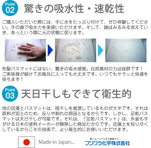足乾バスマット珪藻土バスマット速乾ホワイトグレーフジワラ化学無地シンプルボードタイプ43×55cm品番:765000