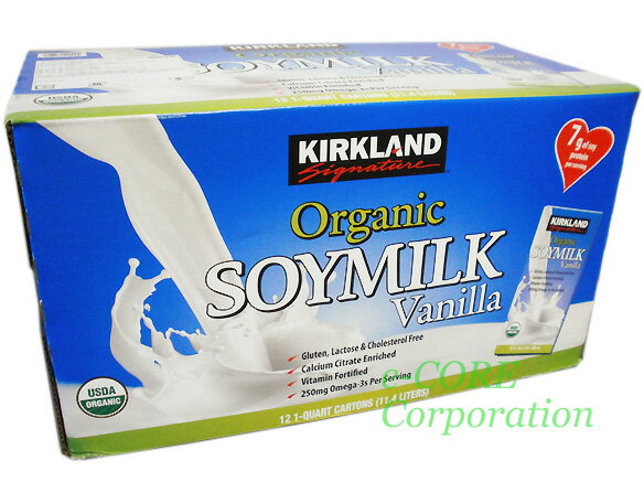 カークランドシグニチャー　バニラ味のUSDA　organic 豆乳(soy milk)　946mlx12本入（1本188円）【お中元無料のし包装対応☆】《》