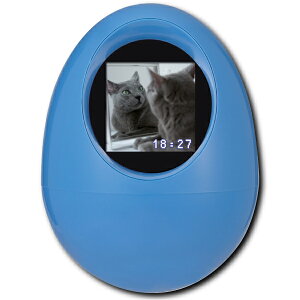 【アウトレット】 プリンストン デジタルフォトフレーム 1.5インチ ブルー スライドショー 時計 時刻表示 内蔵バッテリー USB充電 PPF-OVOB