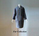 SALE♪贅沢なミンク袖コートグレーシンプルリッチ☆新品サン...
