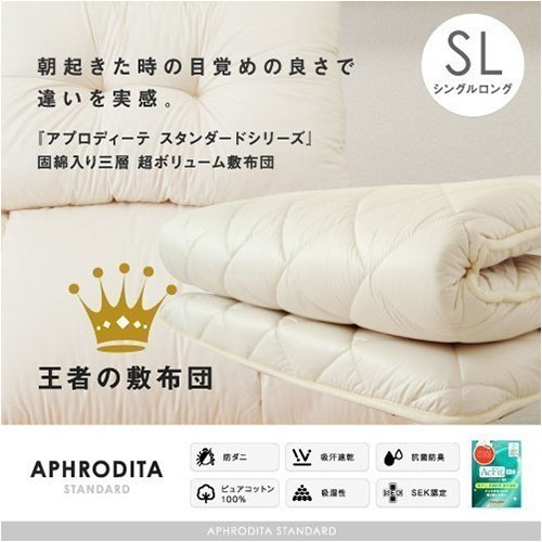 敷布団 シングル 100×210 日本製 極厚 腰痛 防ダニ 帝人 テイジン マットレス不要 おすす...:e-futon-kobo:10000004