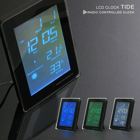 LCD CLOCK TIDE(LED/壁掛け時計/置き時計/かけ時計/シンプル/スタイリッシュ)