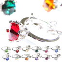 【送料無料】BirthStone スワロフスキー キーリング 2個セット