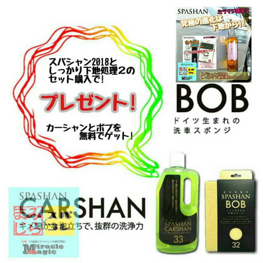 SPASHAN 今ならカーシャンとスポンジBOBをプレゼント！スパシャン2018 アイアンバスター2 クレイタオル2018red 水垢取り スパシャン2018としっかり下地処理セット2