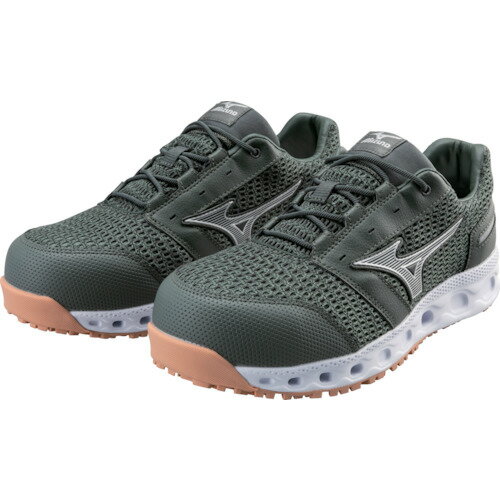 ミズノ F1GA220436-265 安全靴 オールマイティ ローカット VH11L カーキ×シルバー 265 作業靴