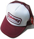 THRASHER 　メッシュCAP白×エンジ（スラッシャー）