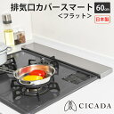日本製高品質[CICADA] 排気口カバー スマート フラット 60cm コンロカバー IH キッチン ステンレス シルバー