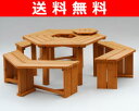  山善(YAMAZEN) ガーデンマスター BBQパティオテーブル＆ベンチ(4点セット) HXT-135SBR ブラウン　アウトレット セール SALE