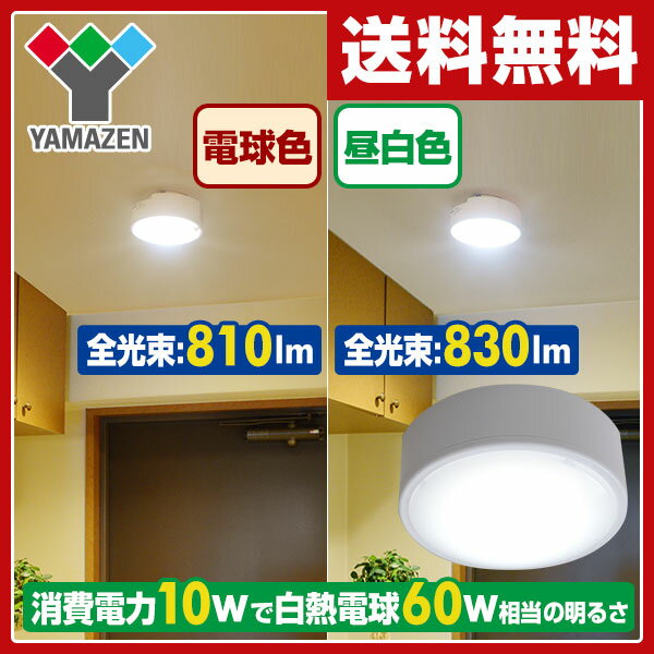 【あす楽】 山善(YAMAZEN) LEDミニシーリングライト(昼白色相当) 白熱電球60…...:e-kurashi:10015384