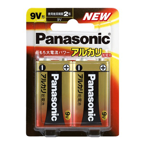 PANASONICアルカリ乾電池　9V形×2B【(P)6LR61XJ/2B】