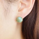 ショッピング ターコイズカボションピアス