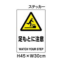 ▼ 足もとに注意 JIS規格安全標識 2018年改正版 H45×W30cm / 標識 ステッカー シール
