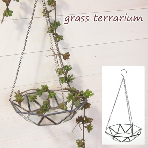 テラリウム ガラス ハンギング ガラスケース ガラスベース フラワーベース 花器 観葉植物…...:e-piglet:10003573