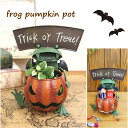 ハロウィン かぼちゃ 飾り かえる フロッグパンプキンポット...