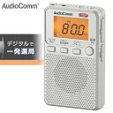 AudioComm DSP FMステレオAMポケットラジオ シルバー_RAD-P2229S-S 03-0952 オーム電機