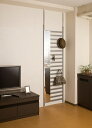 《日本製/送料無》 突っ張り ミラー付き パーテーション 幅60cm 壁面ミラー 突っ張りパーテーション つっぱりパーテーション 鏡 全身ミラー 姿見 全身鏡 ラダーラック ハンガーラック 姿見鏡 鏡付き 高さ調節 玄関 店舗用 日本製 一人暮らし 省スペース スリム 薄型