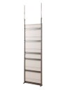 《 日本製 / 送料無料 》 突っ張り マガジンパーテーション 幅60cm ホワイト パンフレットスタンド 白 パーテーション つっぱりパーティション パーテーションラック 雑誌・本棚 マガジンラック 壁面収納 間仕切り 目隠し 衝立 パネル型 自宅用 店舗用 業務用 国産 子供部屋