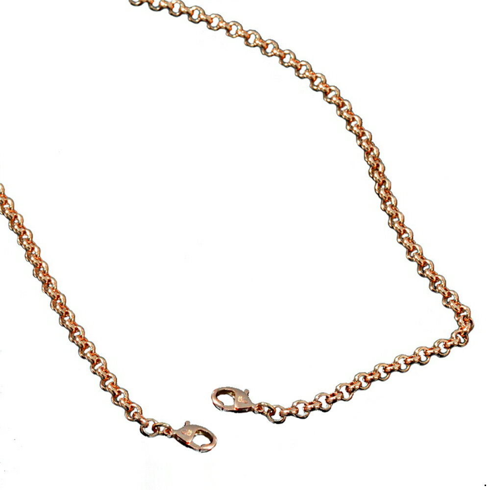 マスクチェーン 18金 ピンクゴールド 裏抜きロールチェーン 幅3.4mm 長さ70cm｜鎖 K18PG k18 18k 貴金属 ジュエリー レディース メンズ