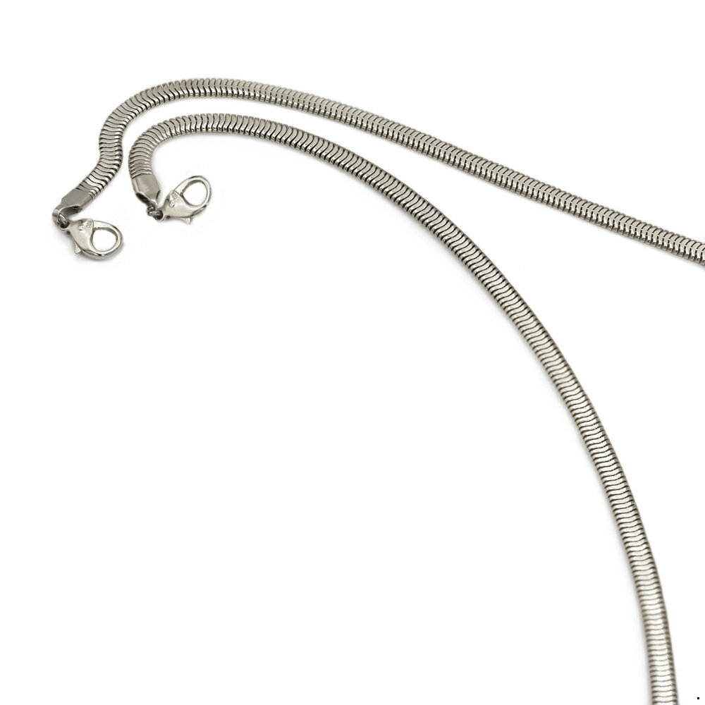 マスクチェーン 18金 ホワイトゴールド オーバルスネークチェーン 幅3.5mm 長さ70cm｜鎖 K18WG k18 18k 貴金属 ジュエリー レディース メンズ