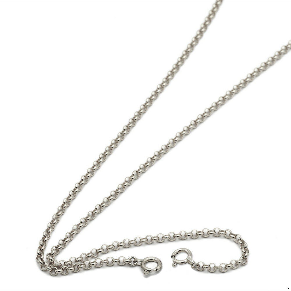 マスクチェーン 18金 ホワイトゴールド ロールチェーン 幅2.4mm 長さ70cm｜鎖 K18WG k18 18k 貴金属 ジュエリー レディース メンズ