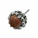 【バラ売り/1個】ゴールドサンドストーン×ユリドームのステンレスピアス(百合/ゆり)「ピアス/ステンレスアクセサリー」