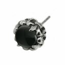 【バラ売り/1個】オニキス×ユリドームのステンレスピアス(百合/ゆり)「ピアス/ステンレスアクセサリー」