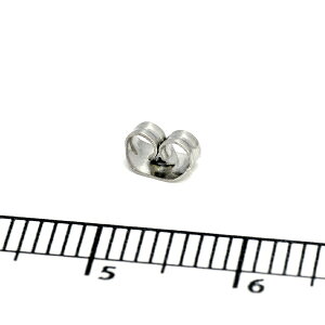 【10個売り】医療用ステンレス製のピアスキャッチ（縦3.5mm×横5.0mm）ピアスロック「飾り/パーツ/部品/金具/ステンレスアクセサリー」