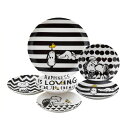 SNOOPY(スヌーピー) モノトーン ベリーセット(21.5cmプレート×1枚、14cmプレート×5枚) SN30-52