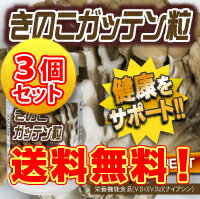 【きのこガッテン粒 3個セット】食生活は、主食、主菜、副菜を基本に食事のバランスを。【楽ギフ_包装】送料無料！ きのこガッテン粒 3個セット