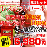 【送料無料】レスベラトロンエンザイム【5個セット】/サプリメント/レスベラトロール/酵素粒/酵素ダイエット/ドリンク/サプリ/ファスティング/飲料/酵素液/美容/野草酵素/野菜野草/健康食品/成功/TV報道雑誌大人気/発酵食品