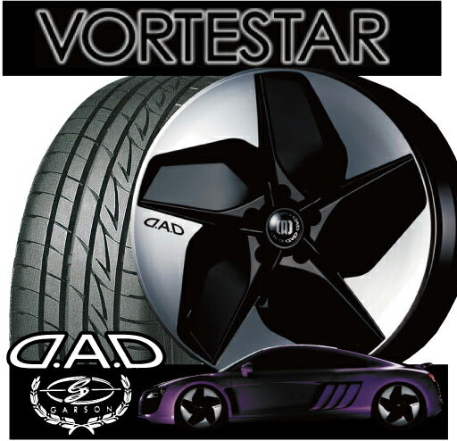 【GARSON/DAD】【サマータイヤ&ホイール4本セット】ギャルソン DAD ボルテスター（VORTESTAR） 19×8.0 PCD114/5H +36/+45/+51 (カラー：ブラックポリッシュ）ヨコハマ アドバン ネオバ AD08 225/35R19 W レインフォースド