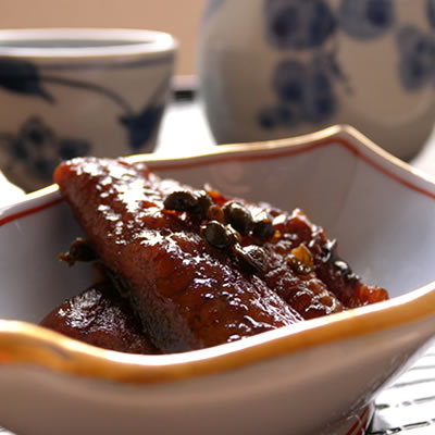 うなぎ 佃煮 【浜名湖山吹】高級 国産うなぎの山椒煮 「味自鰻（あじじまん）」小箱　【楽ギフ_のし宛書】新鮮な細物うなぎと、柔らかい粒山椒を使い、風味豊かな味にととのえたうなぎ佃煮です。