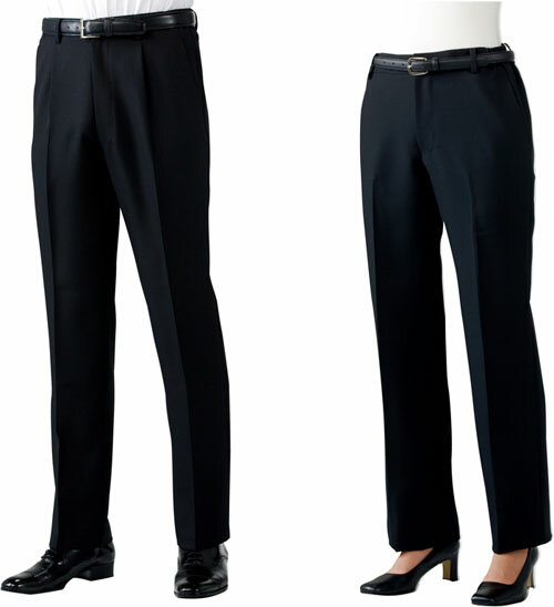 男女兼用 黒パンツ 両脇ゴムスッキリ美脚シルエットが人気の男女兼用の高品質なストレッチ素材の黒パンツ スラックスです
