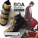 ショートブーツ / ハードめトレッキングシューズ × もこもこもボア。レディース ブーツ 厚底 マウンテンブーツ マウンテンシューズ ベルト レースアップ フェイクレザー ボア サイドジップ 合皮 合成皮革 黒 秋 冬 ◆ボアトレッキングブーツ