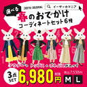 コーデセット /春アウター、カットソー、ボトムスが入った、3パターンから選べるお出かけコーディネートセット。レディース 3点セット 中身が分かる福袋 選べる福袋 2018 スカート ワイドパンツ コート ◆選べる 春のお出かけ全身コーディネートセット