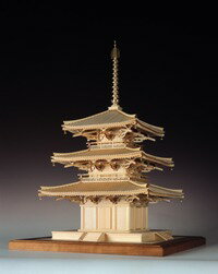 【ウッディジョー】木製模型1/75 法輪寺 三重塔【送料無料】※代引不可本格派の木製建築模型。送料無料でお届けします！
