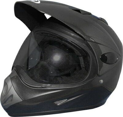 【ARC】【新SG規格対応】【新品】[アウターレンズ対応]シールド付オフロードヘルメットA708 (ガンメタ / Lサイズ) A708GML